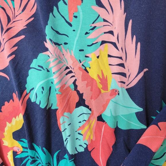 Ruby Rd. Tank Top Tunic Blouse Shirt Womens SZ 2XL Stretch Tropical Floral Birds - Picture 7 of 10